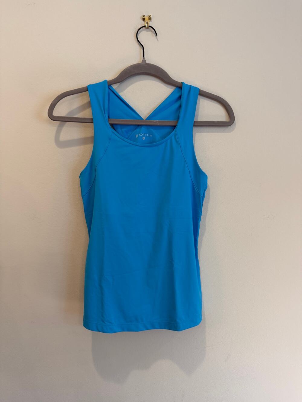 Sofibella Blue Crisscross Back Athletic Tank Top Size XS